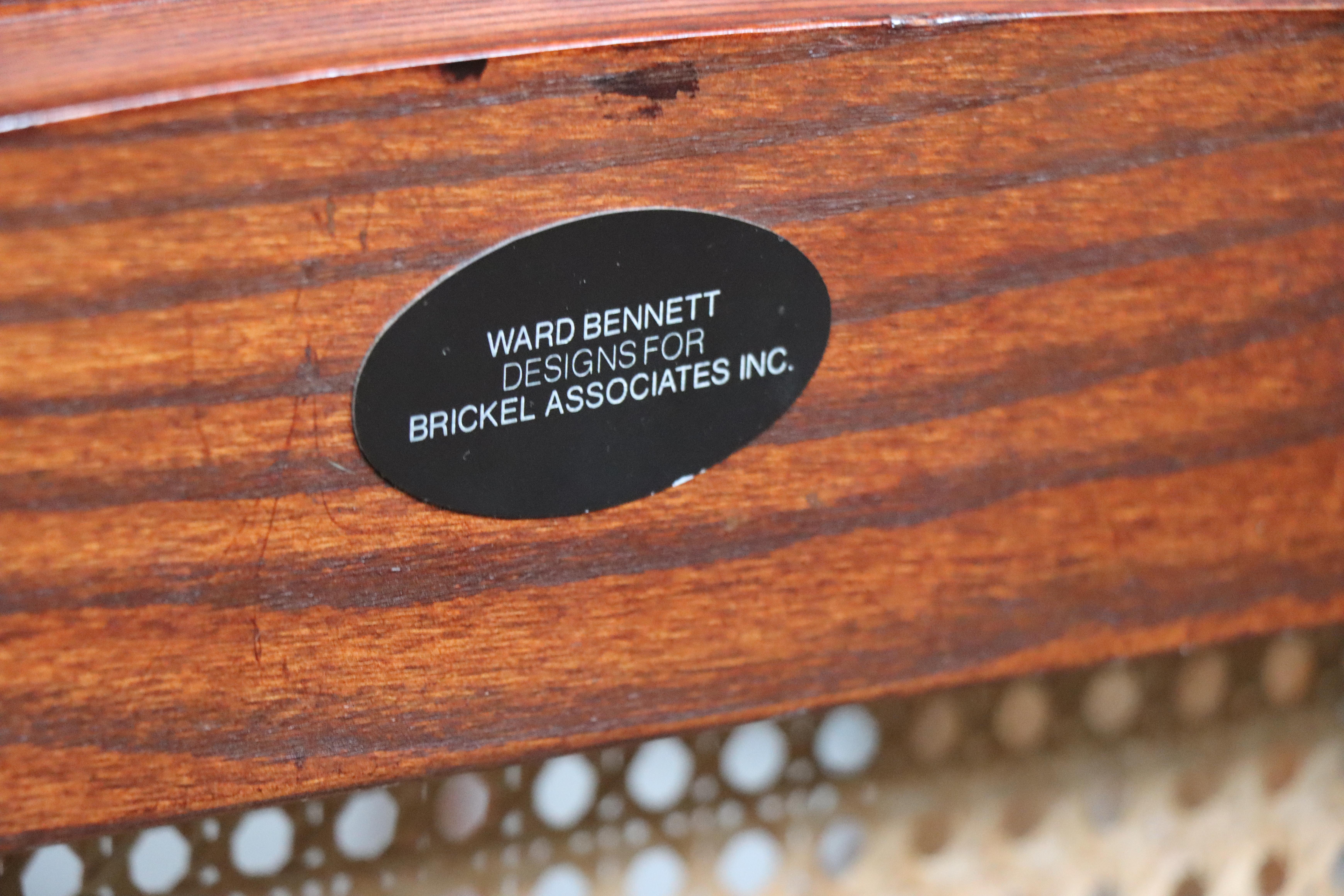 Vintage Pair of ‘Landmark’ Cane Chairs by Ward Bennett for Brickel, 1970, Mohair 13