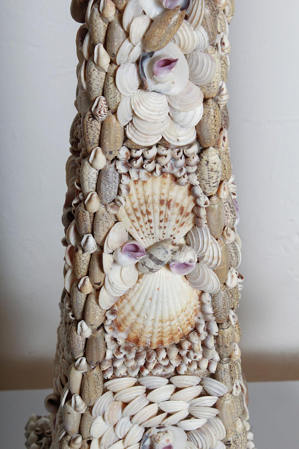 Vintage Pair of Large Shell Encrusted Obelisks 3
