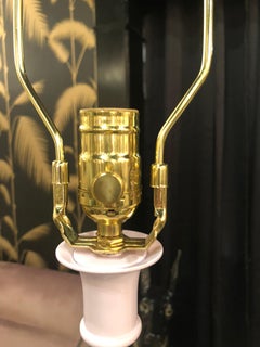 Vintage Pair of Lavender Tassel Table Lamps Lucite and Brass