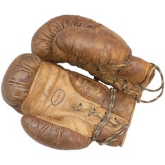 Retro Pair of Leather Boxing Gloves