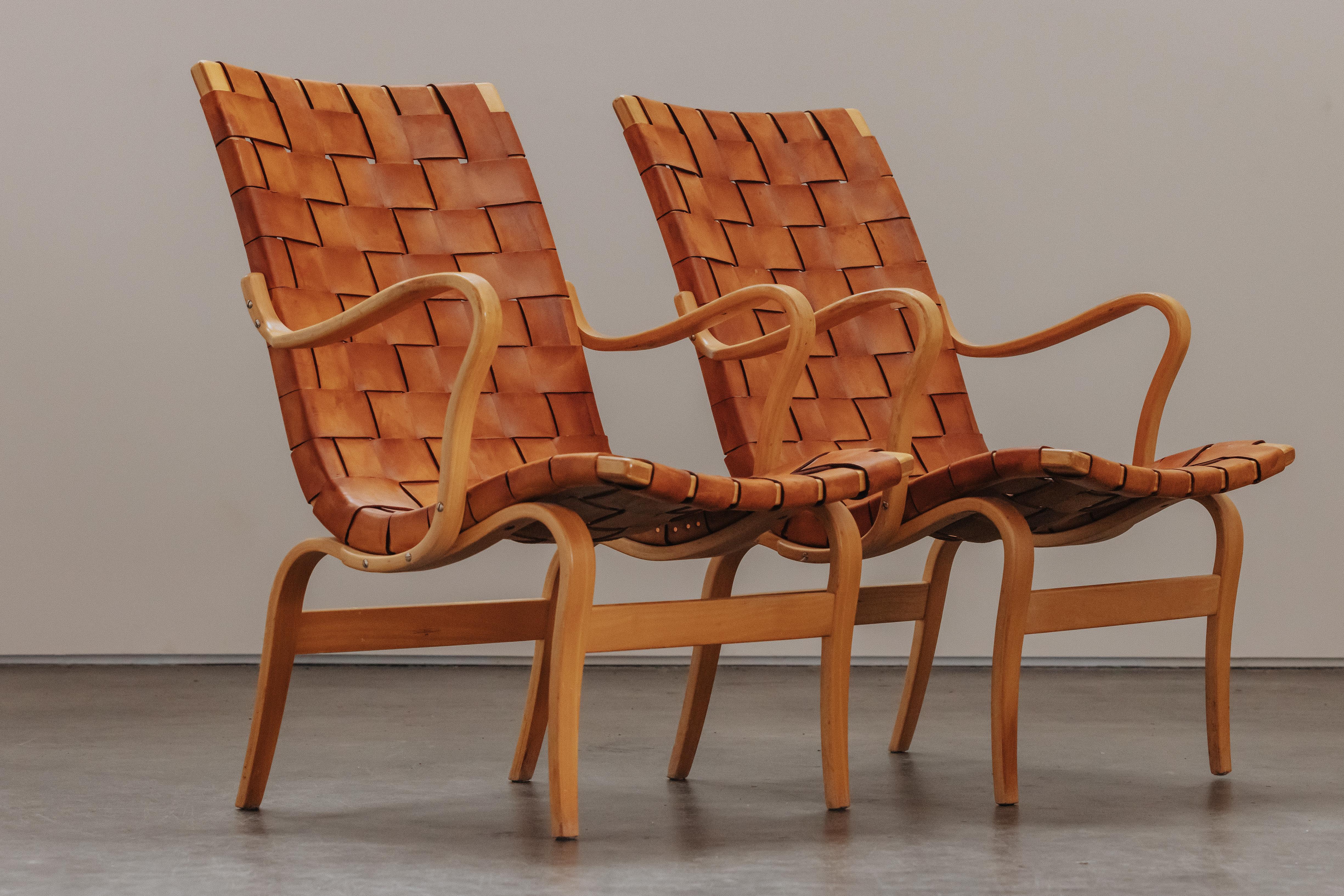 Paire de chaises longues Bruno Mathsson de Suède, vers 1970 en vente 1