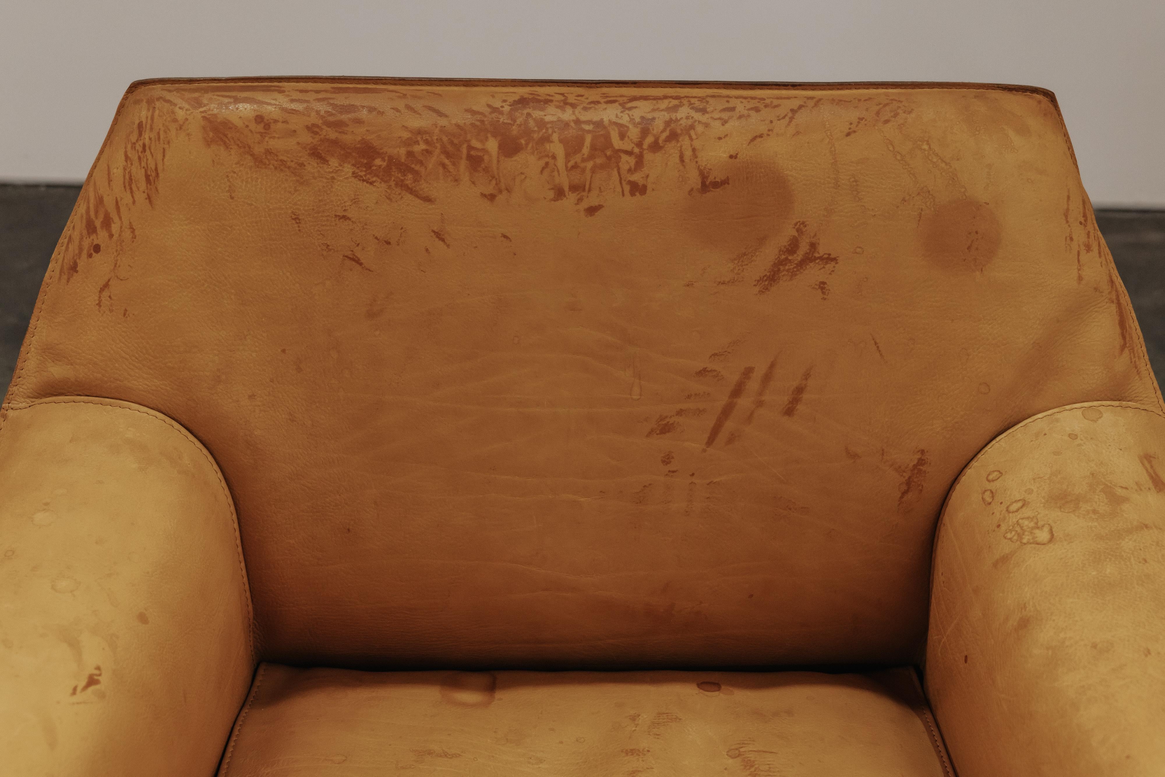 Late 20th Century Vintage Pair of Leather Cab Armchairs by Mario Bellini for Cassina, Circa 1970