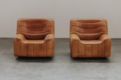 Vintage Pair of Leather DS-84 Lounge Chairs von De Sede, Schweiz, 1970er Jahre