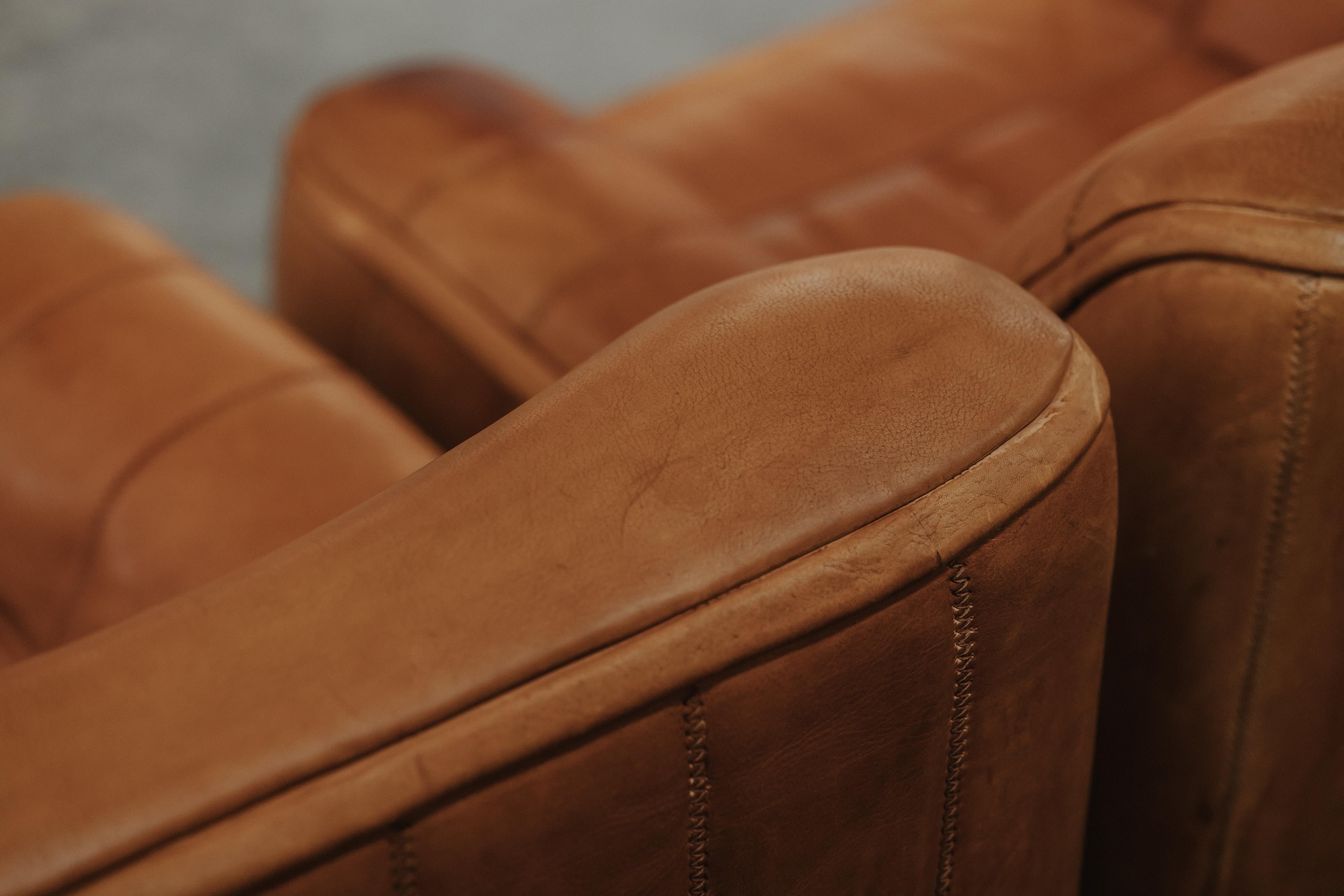 Vintage Pair of Leather DS-84 Lounge Chairs von De Sede, Schweiz, 1970er Jahre (Leder) im Angebot