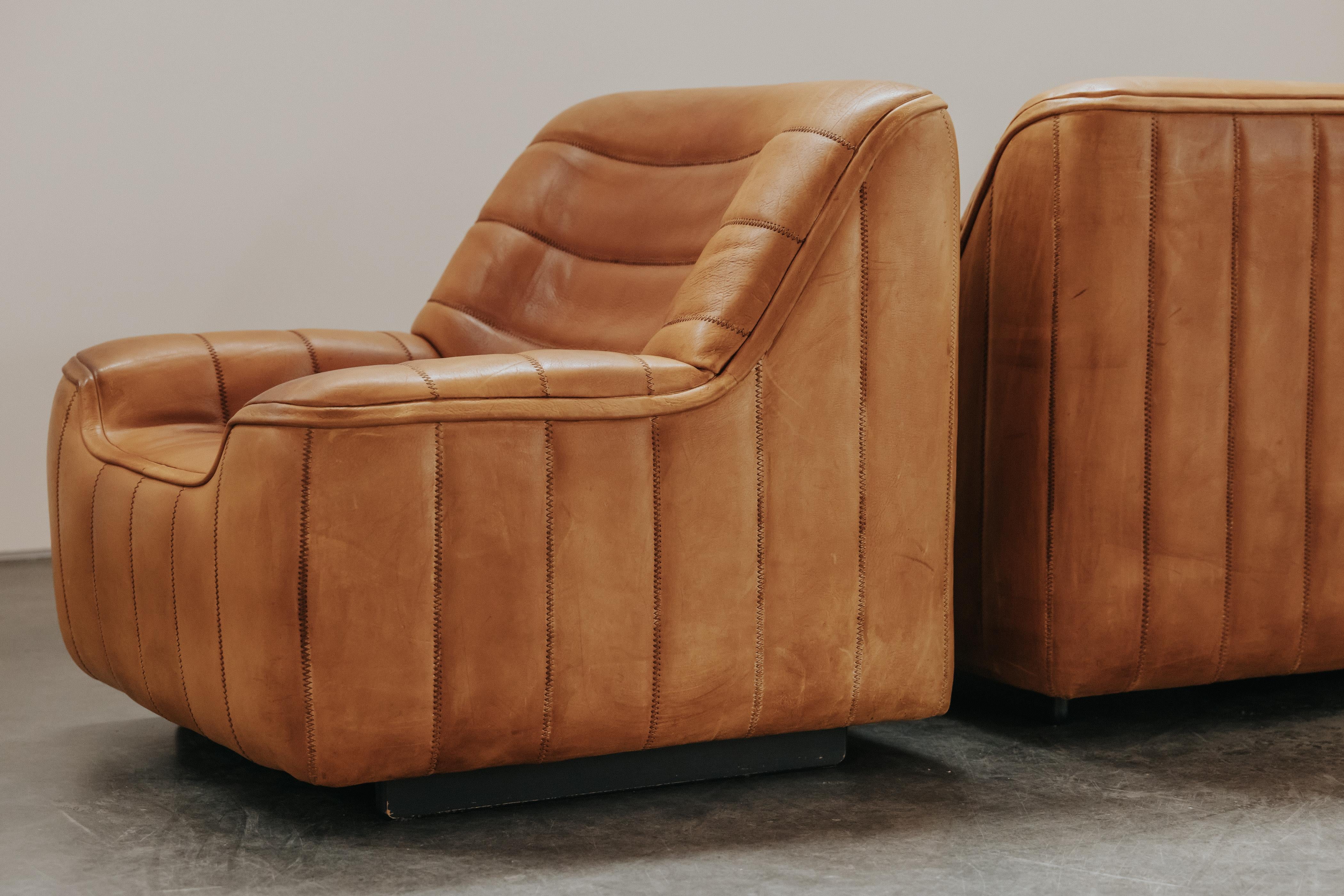 Vintage Pair of Leather DS-84 Lounge Chairs von De Sede, Schweiz, 1970er Jahre im Angebot 1