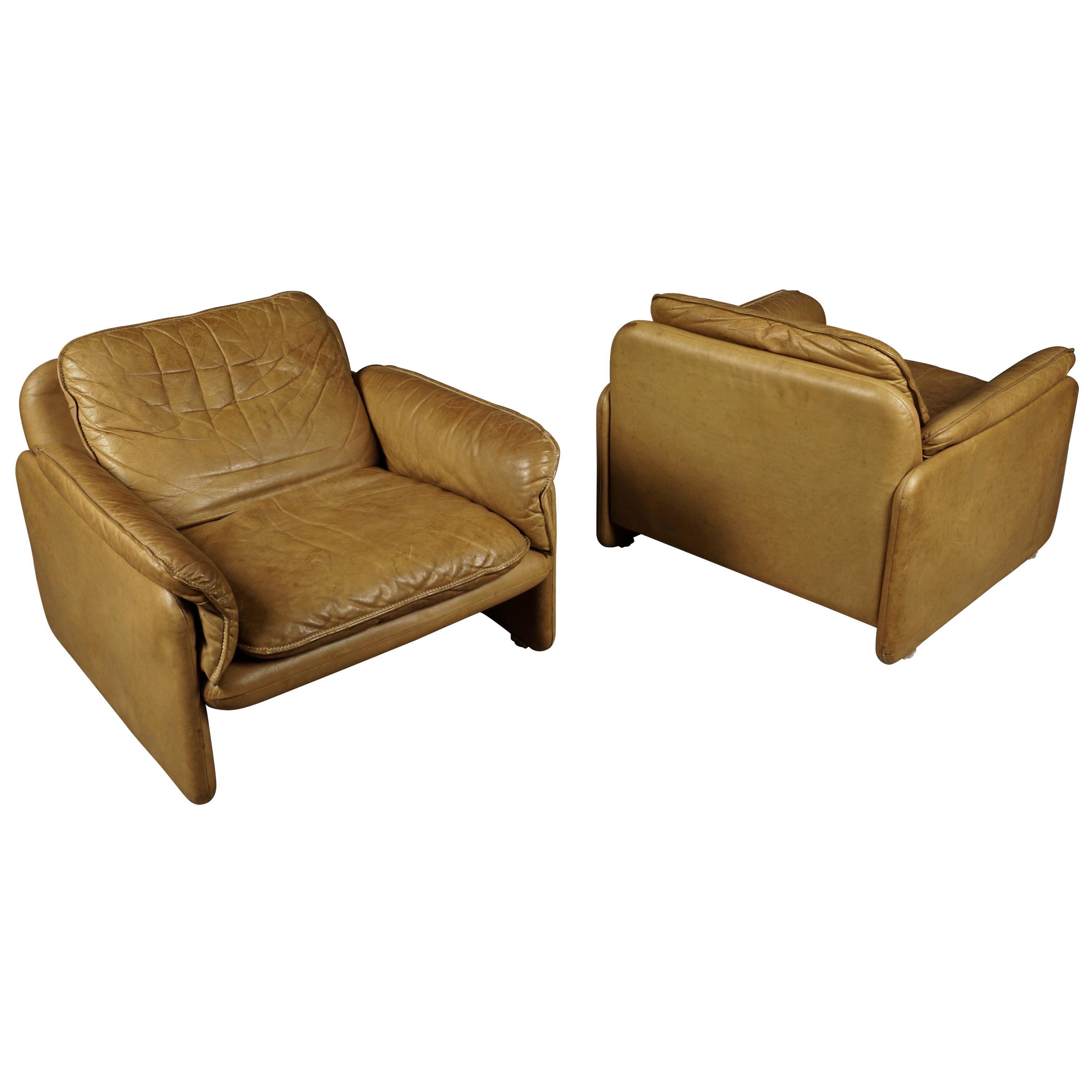 Vintage Pair of Leather DS61 De Sede Lounge Chairs, from Switzerland, circa 1980