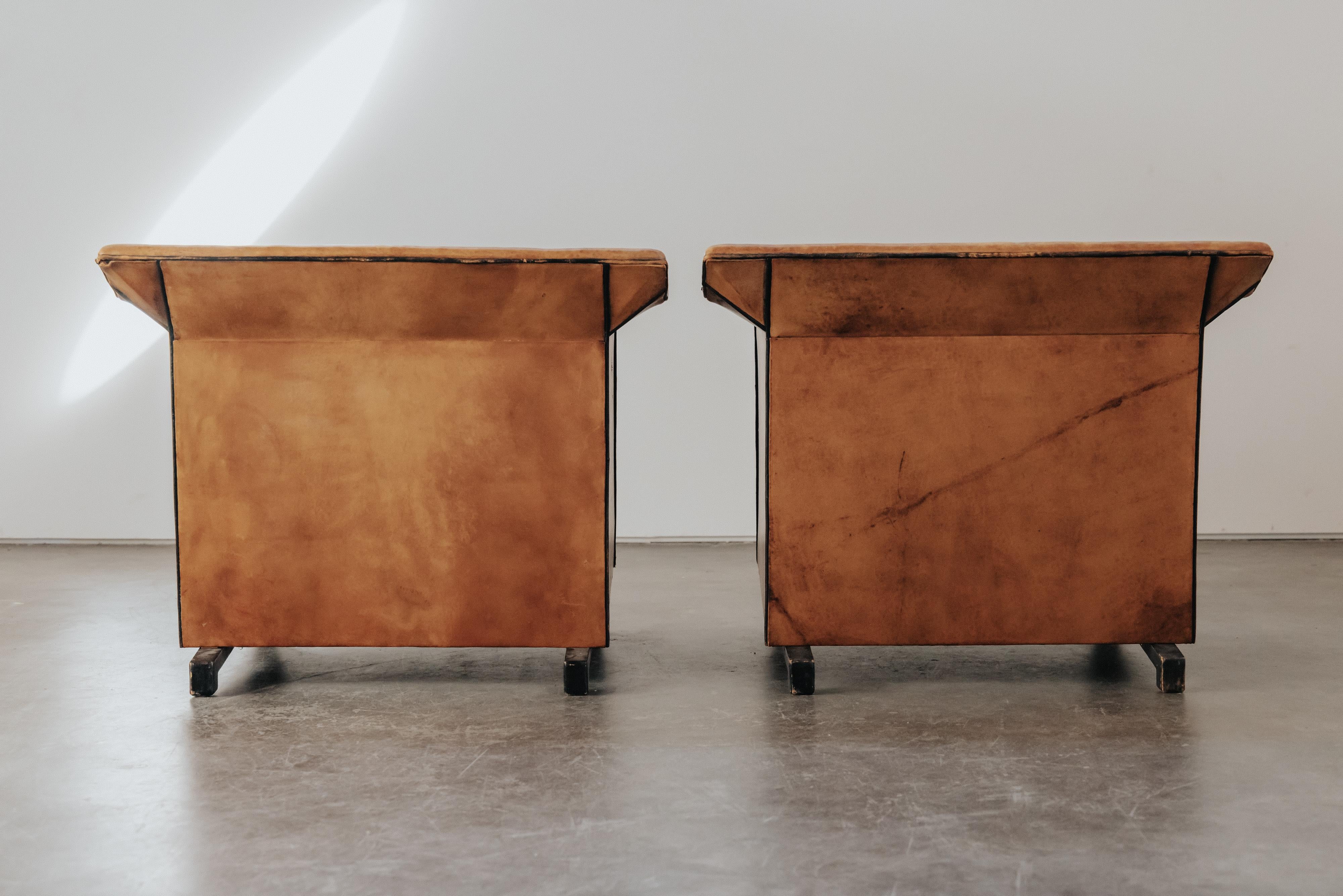 Paire de chaises longues en cuir des Pays-Bas, vers 1980 en vente 6