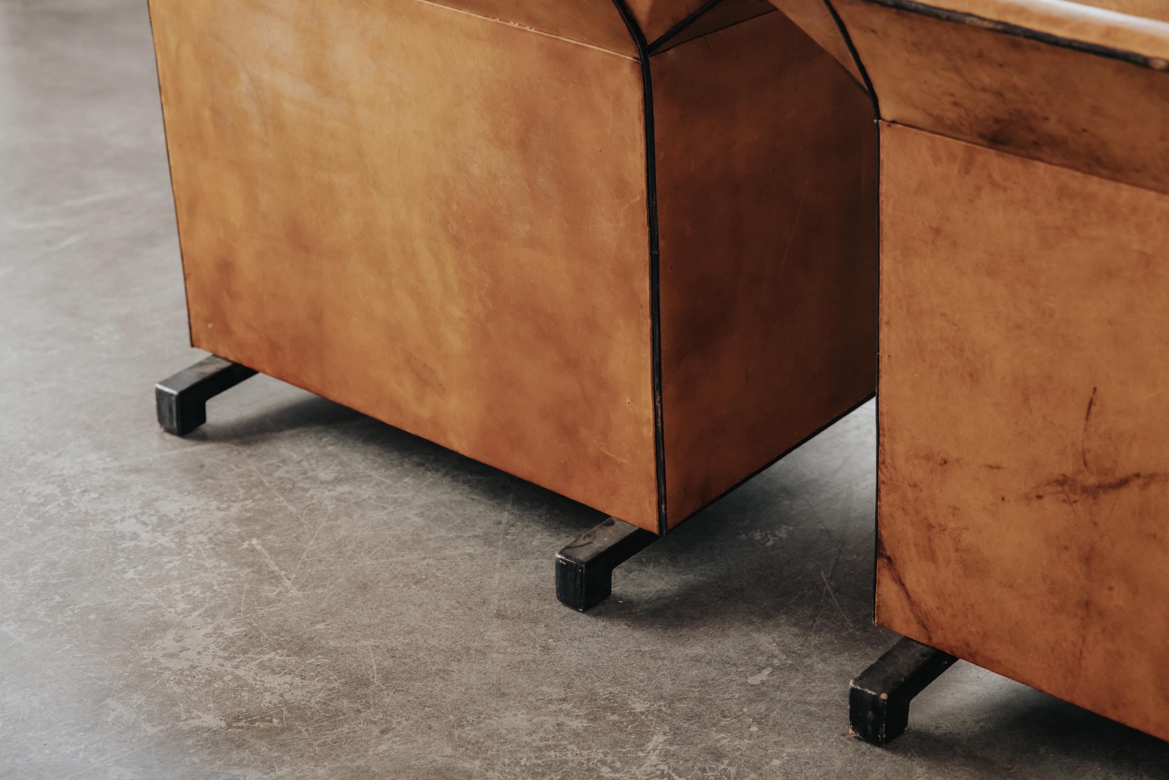 Paire de chaises longues en cuir des Pays-Bas, vers 1980 en vente 7