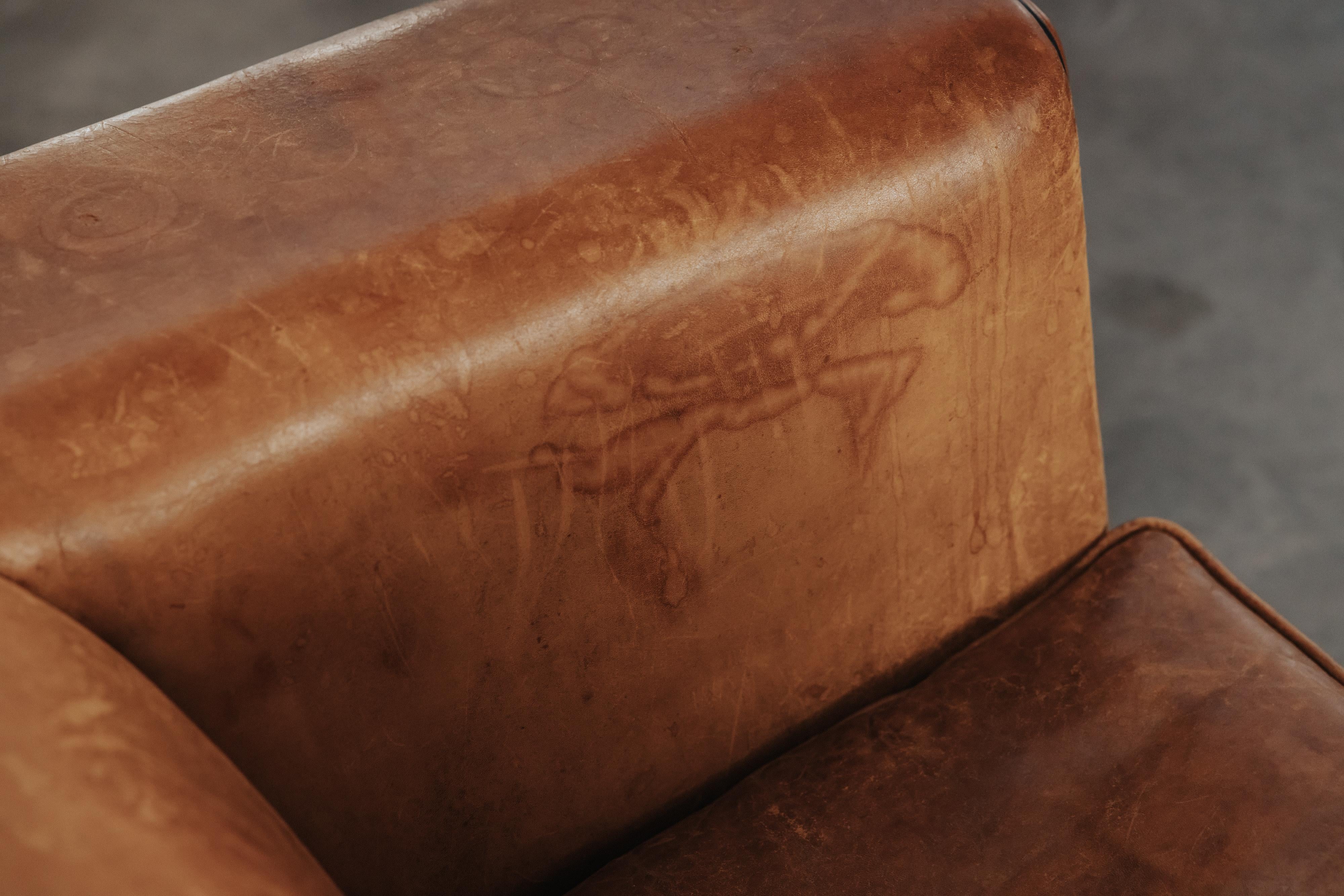Paire de chaises longues en cuir des Pays-Bas, vers 1980 en vente 1