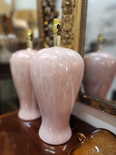 Vintage Pair of Light Pink Venetian Table Lamps