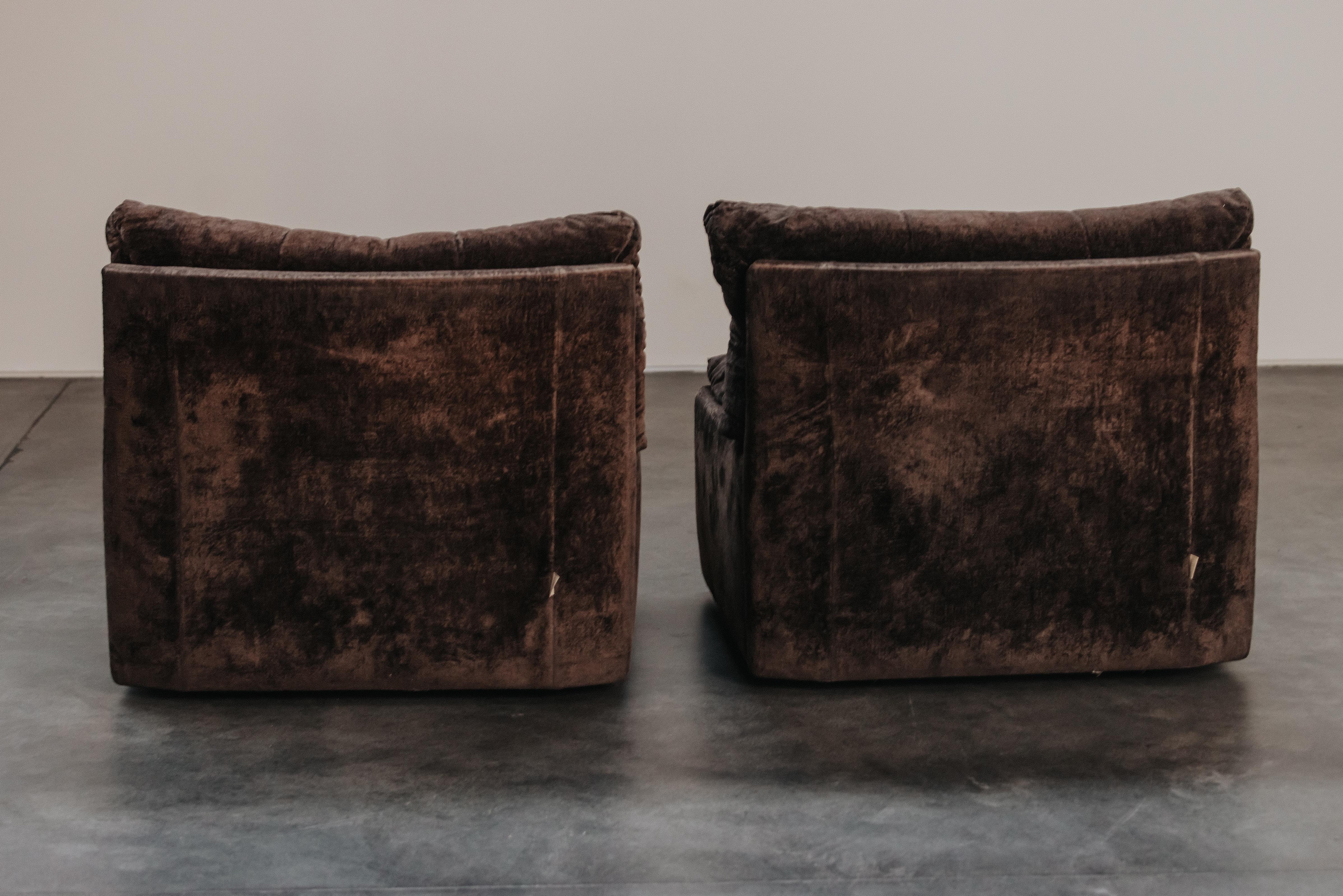 Vintage Pair Of Ligne Roset Lounge Chairs From France, Circa 1970 For Sale 2