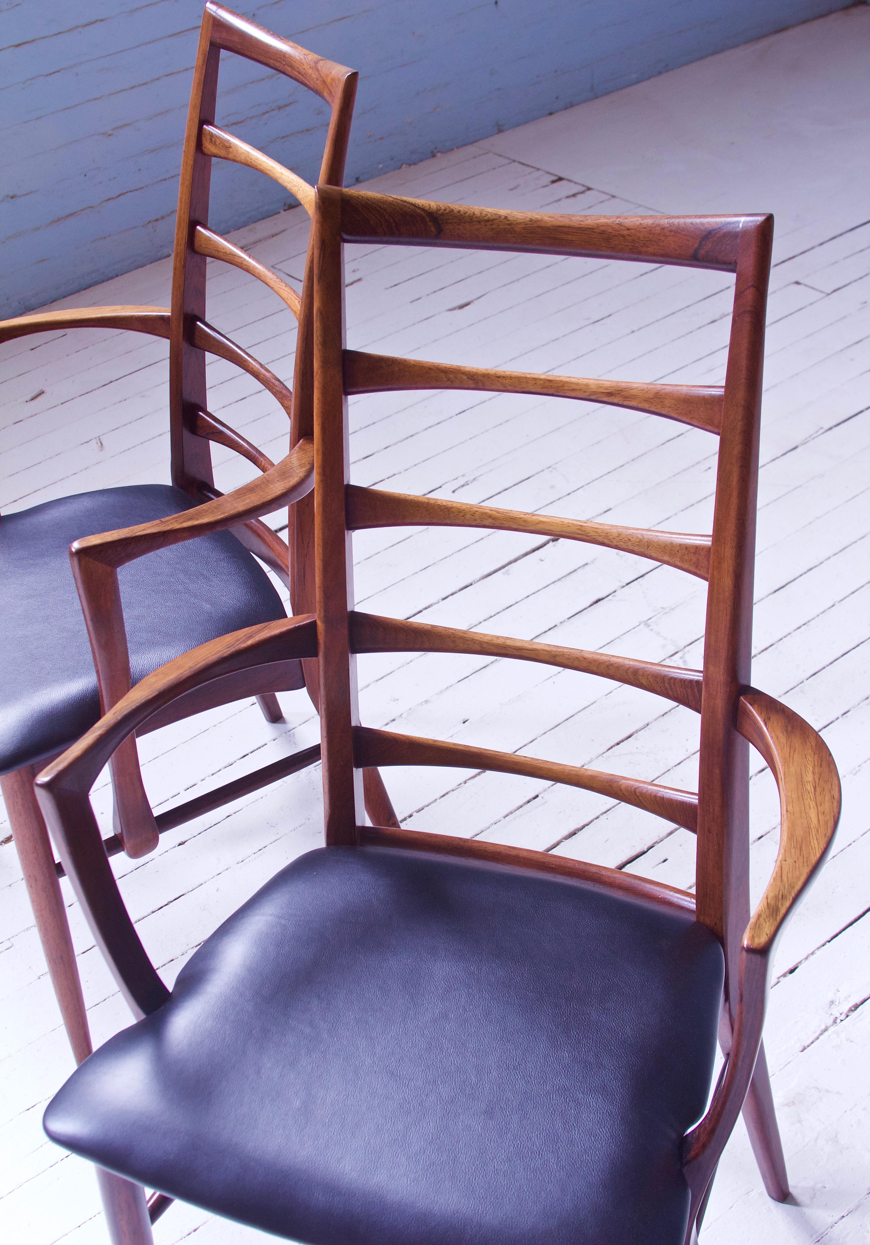 Leather Vintage Pair of 'Lis' Chairs by Niels Koefoed for Koefoeds Møbelfabrik, 1968