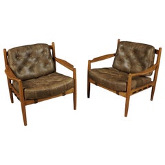 Vintage Pair of Lounge Chairs by OPE, Sweden, 1970s