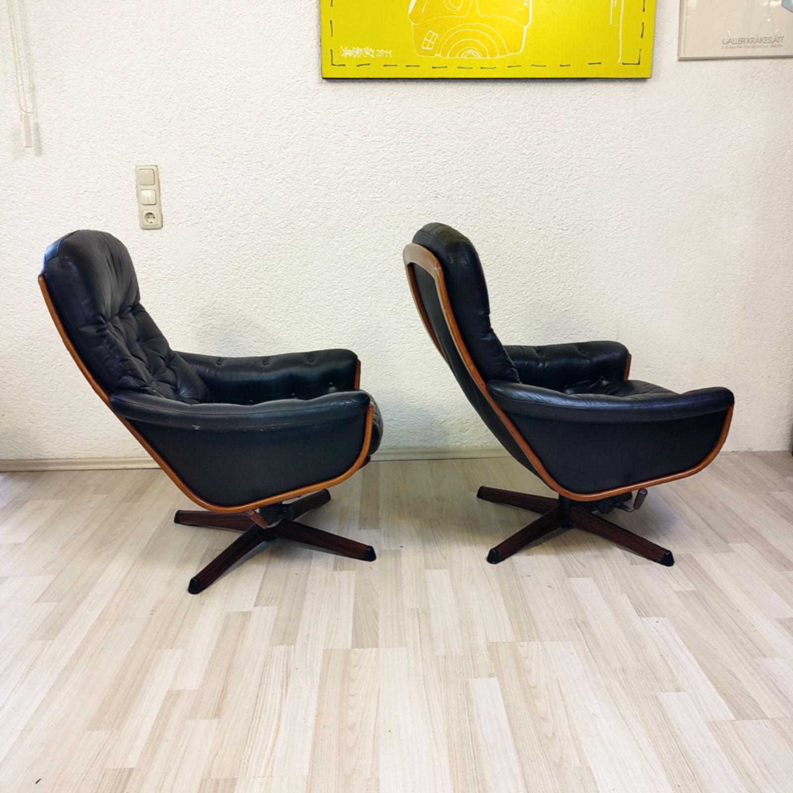 Vintage Pair of Lounge Swivel Chairs by Göte Möbel, Sweden 1970s In Good Condition In Bochum, NRW