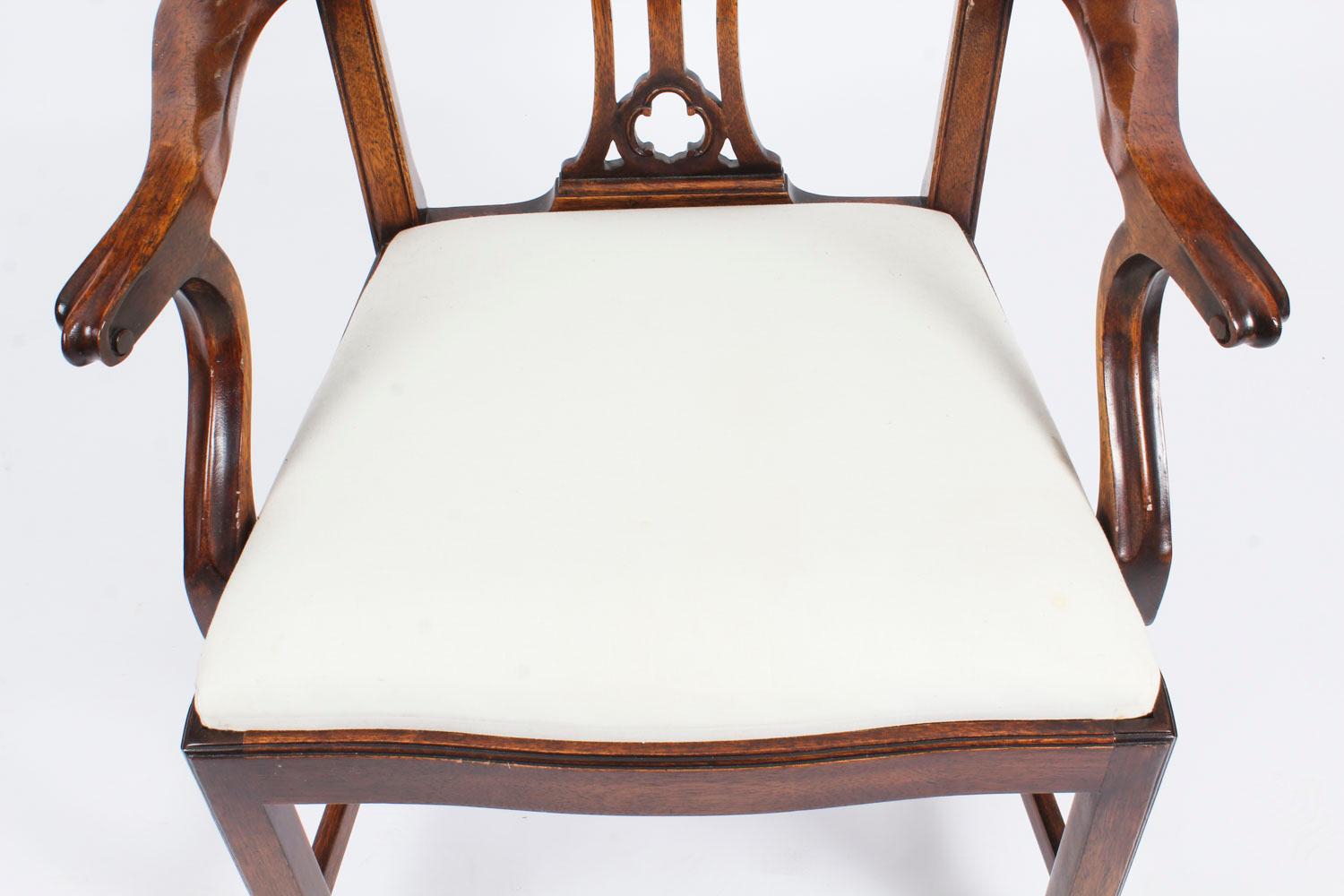 Vintage-Sessel aus Mahagoni im Chippendale-Stil, Mitte des 20. Jahrhunderts, Paar 4