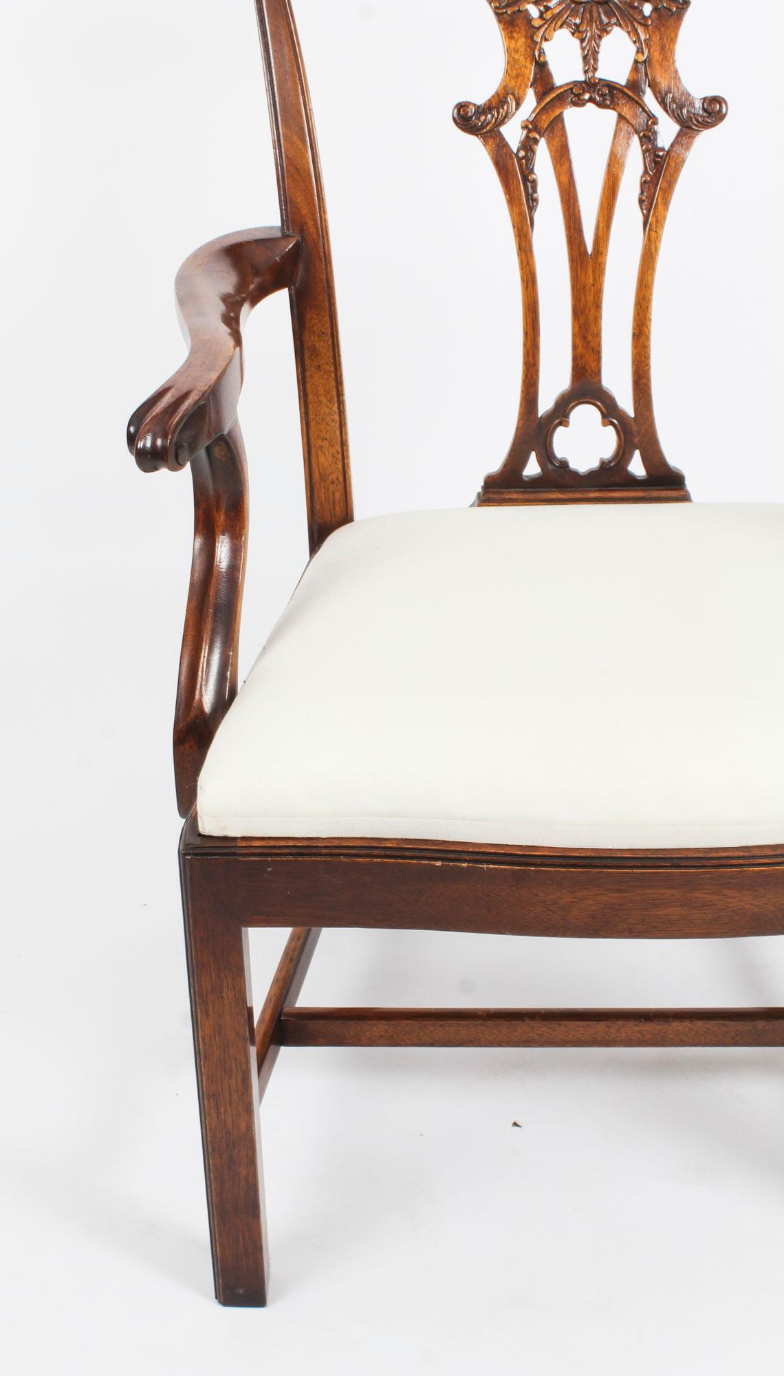 Vintage-Sessel aus Mahagoni im Chippendale-Stil, Mitte des 20. Jahrhunderts, Paar 5