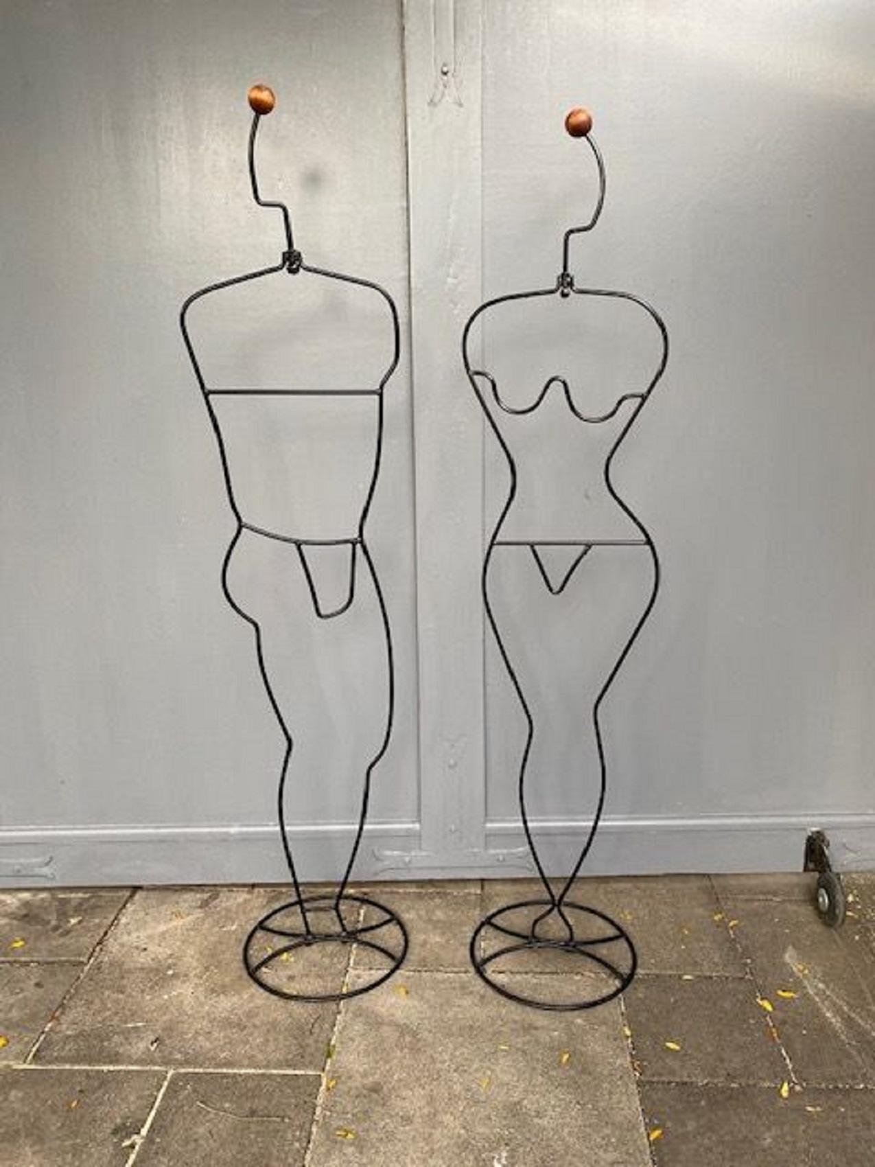 Vintage pair of male & female metal Mannequins / Valet stands by Laurids Lonborg for IKEA, 1980s

Large scale sculptural male and female figures, designed by Laurids Lonborg for IKEA in the 1980's - can be used as mannequins, valet stands or
