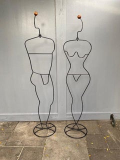 Pair of Male & Female Metal Mannequins- Hat & Coat Stands by Laurids Lonborg 80s