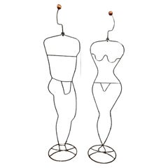 Pair of Male & Female Metal Mannequins- Hat & Coat Stands by Laurids Lonborg 80s
