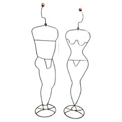 Used Pair of Male & Female Metal Mannequins- Hat & Coat Stands by Laurids Lonborg 80s