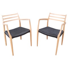 Vintage Pair of Maple JL Moller Model 62 Armchairs