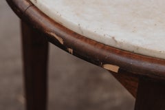 Vintage Pair Of Marble Bistro Tables From France, Circa 1960