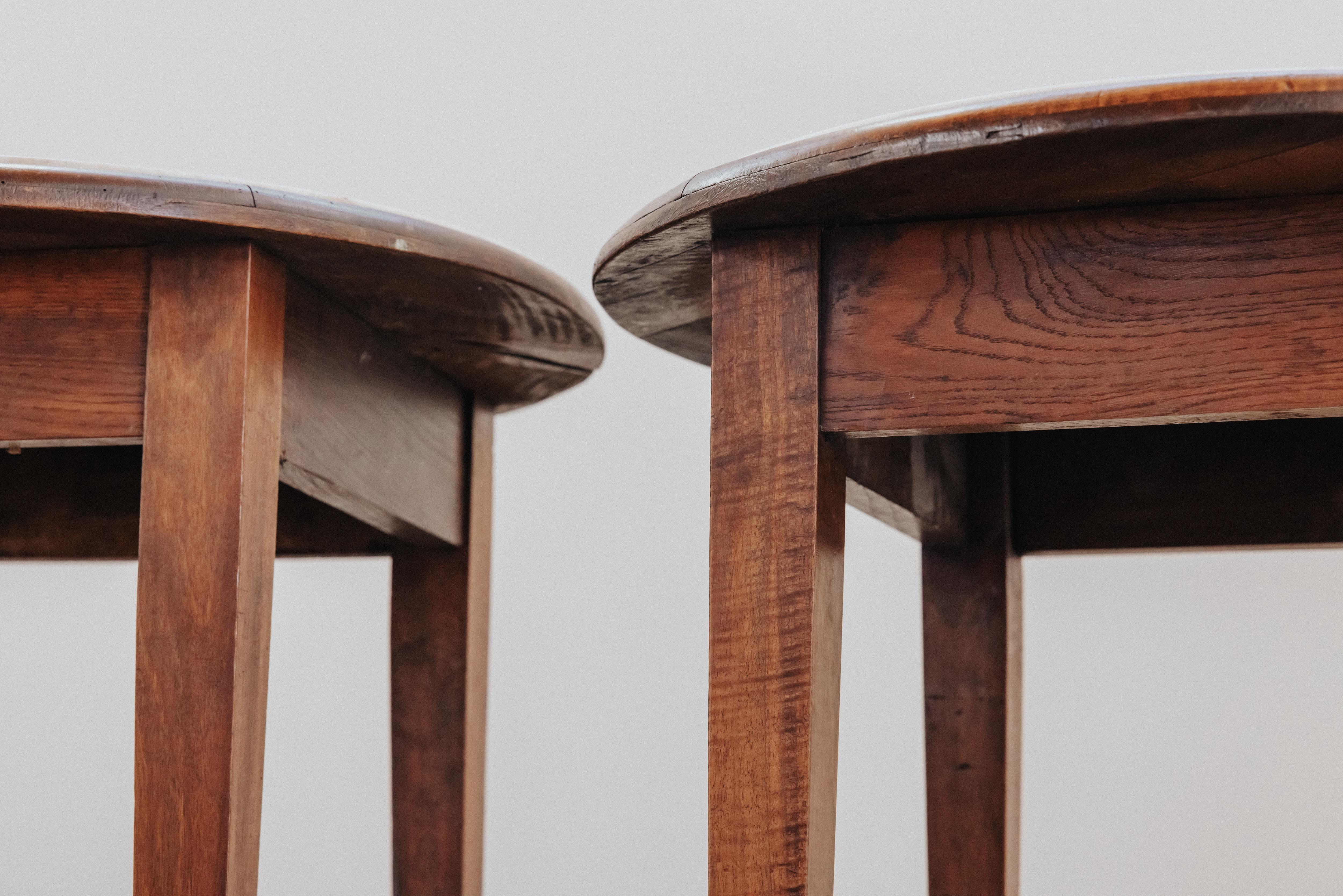 Mid-20th Century Vintage Pair Of Marble Bistro Tables From France, Circa 1960 For Sale