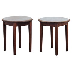 Vintage Pair Of Marble Bistro Tables From France, Circa 1960
