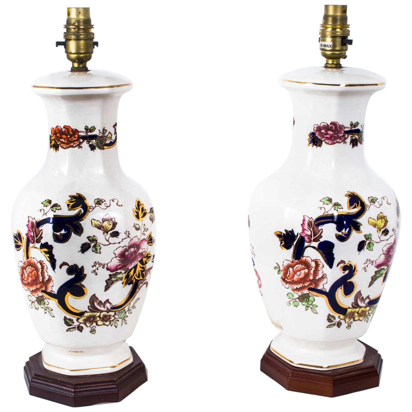 Vintage Pair of Masons Ironstone Table Lamps, Late 20th Century