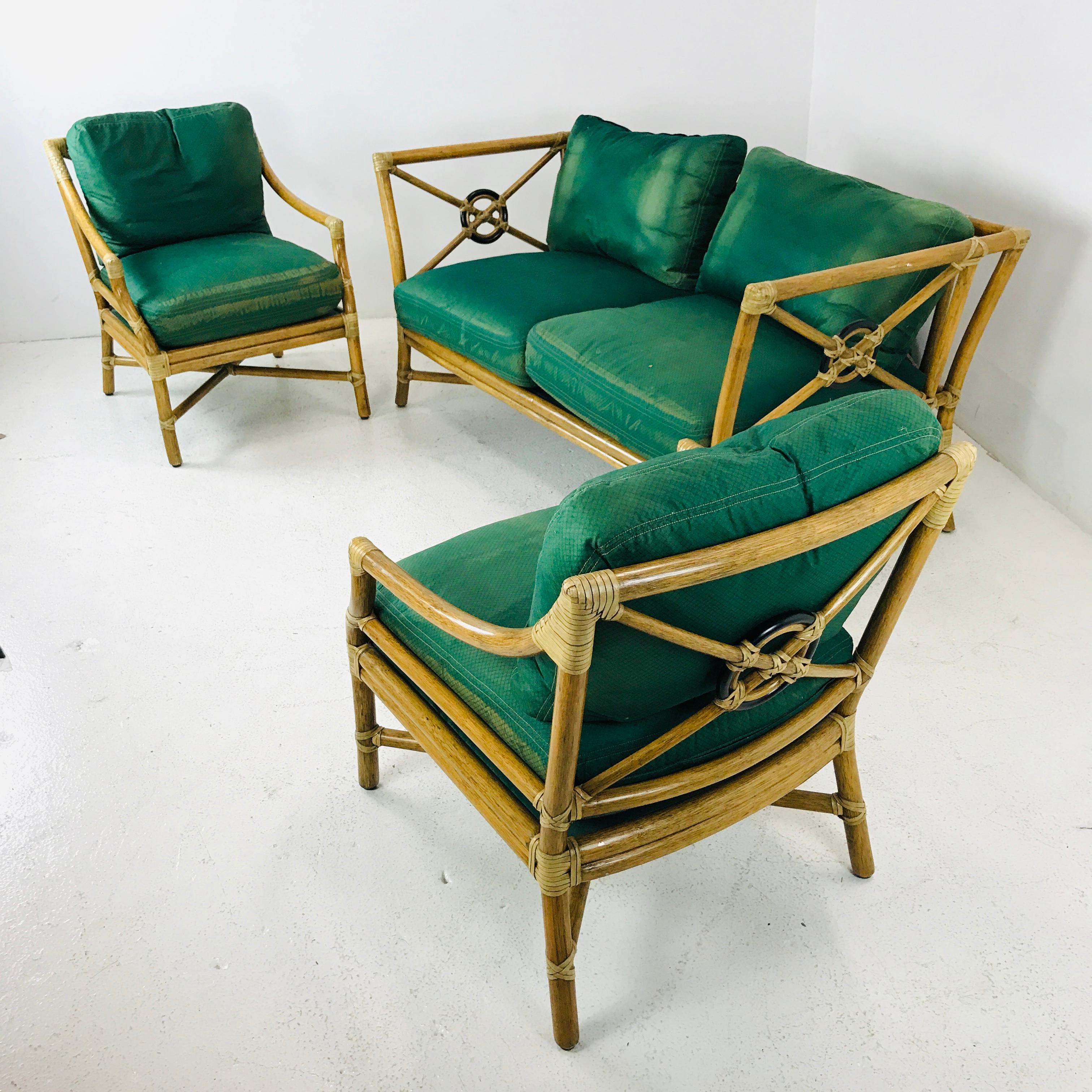 Mid-Century Modern Vintage Pair of McGuire Chairs