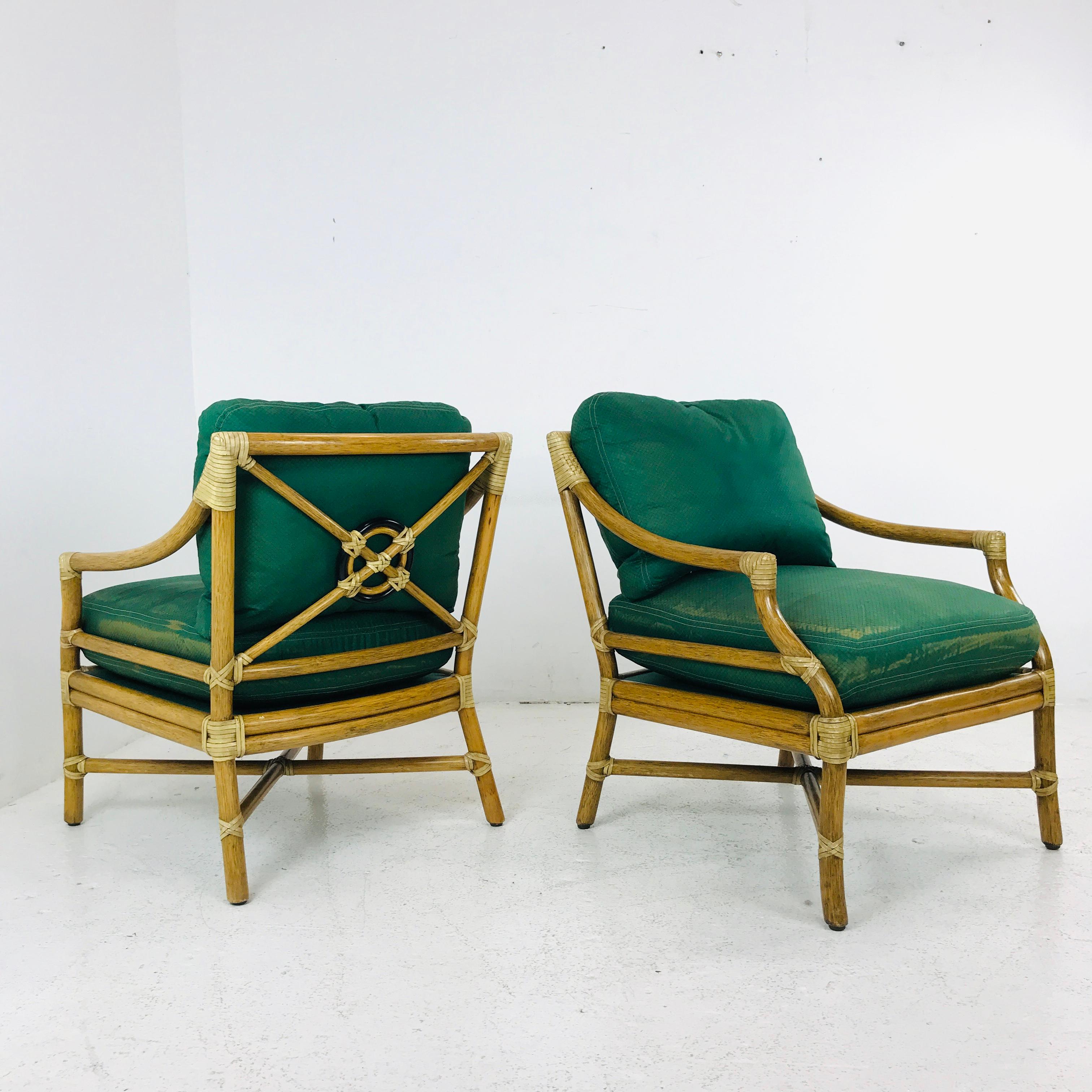 Late 20th Century Vintage Pair of McGuire Chairs