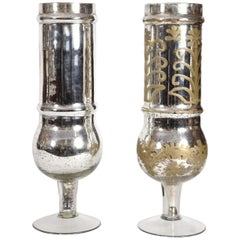 Retro Pair of Mercury Glass Decorative Pieces or Vases