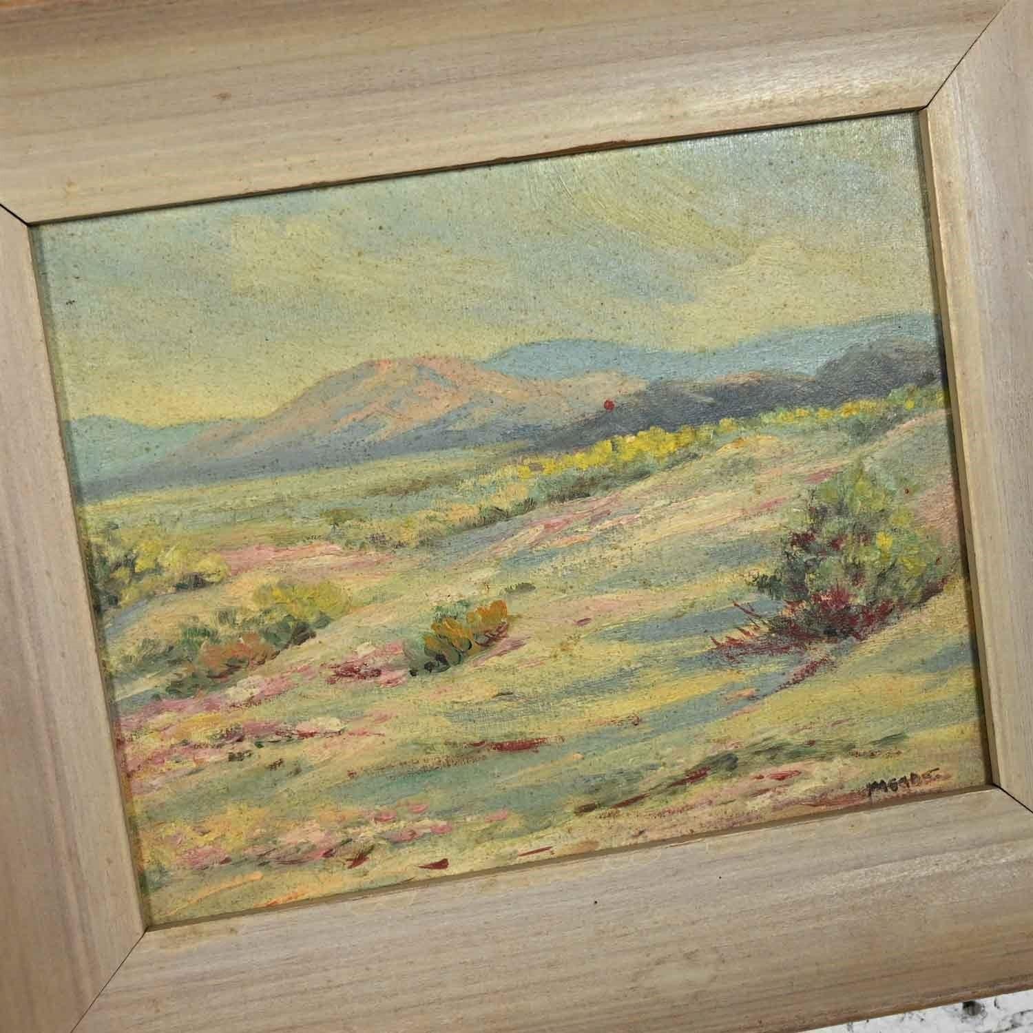 Vintage Pair of Mid-Century California Desert Oil Paintings by H. Meade  1