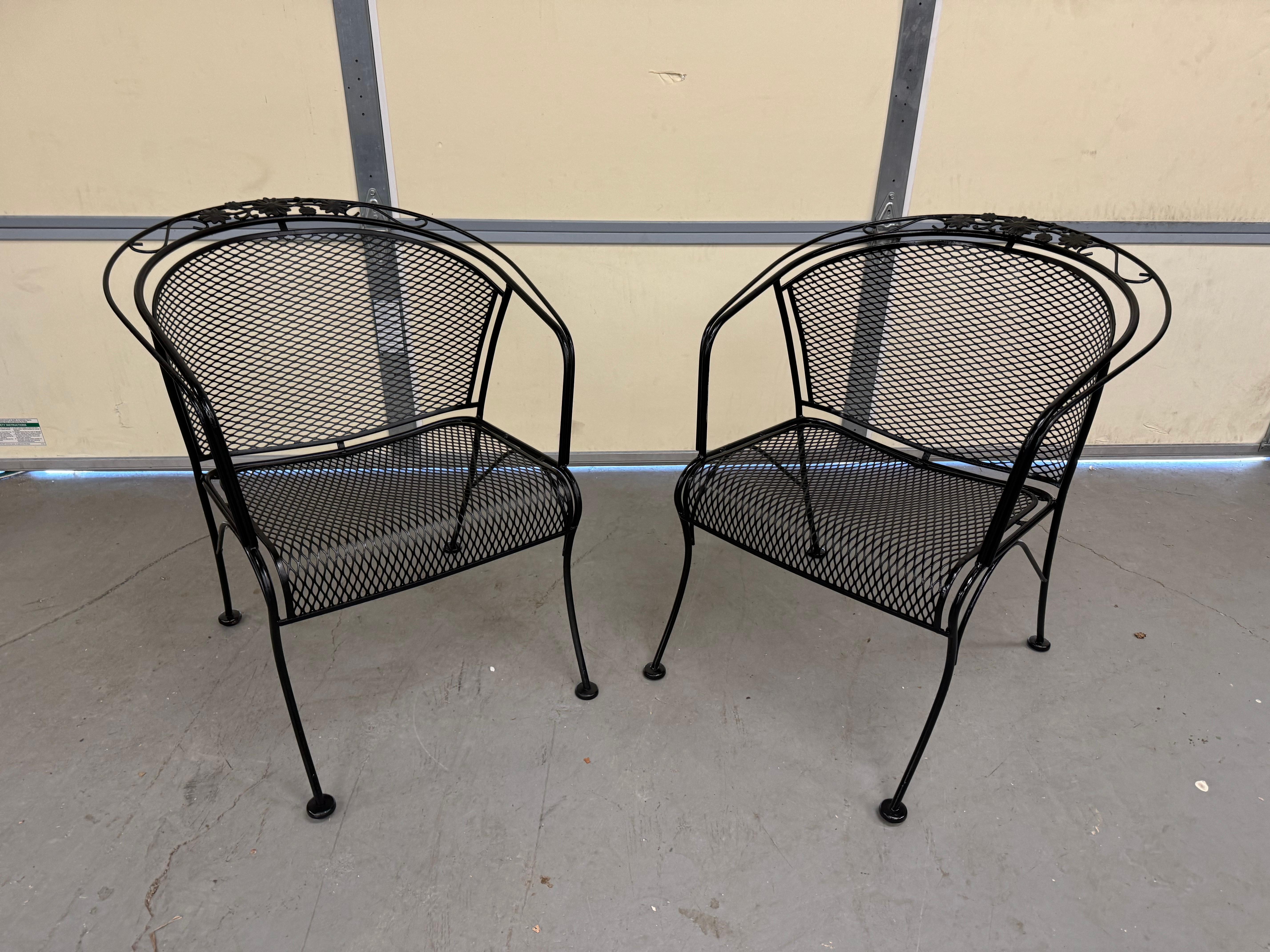 Vintage Pair of  Mid-Century Salterini Curve Back Outdoor Arm Chairs A For Sale 4