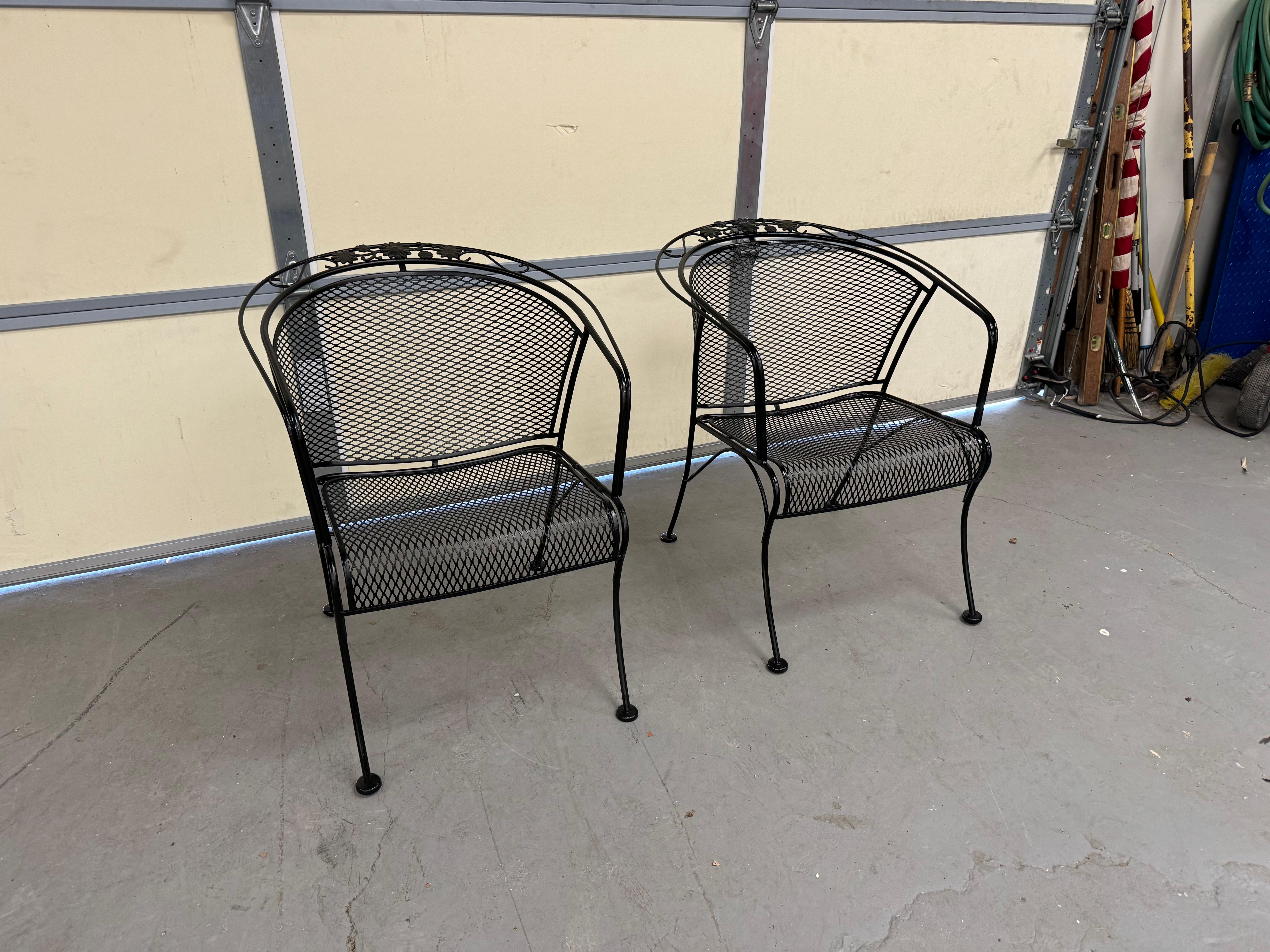 Vintage Pair of  Mid-Century Salterini Curve Back Outdoor Arm Chairs A For Sale 7