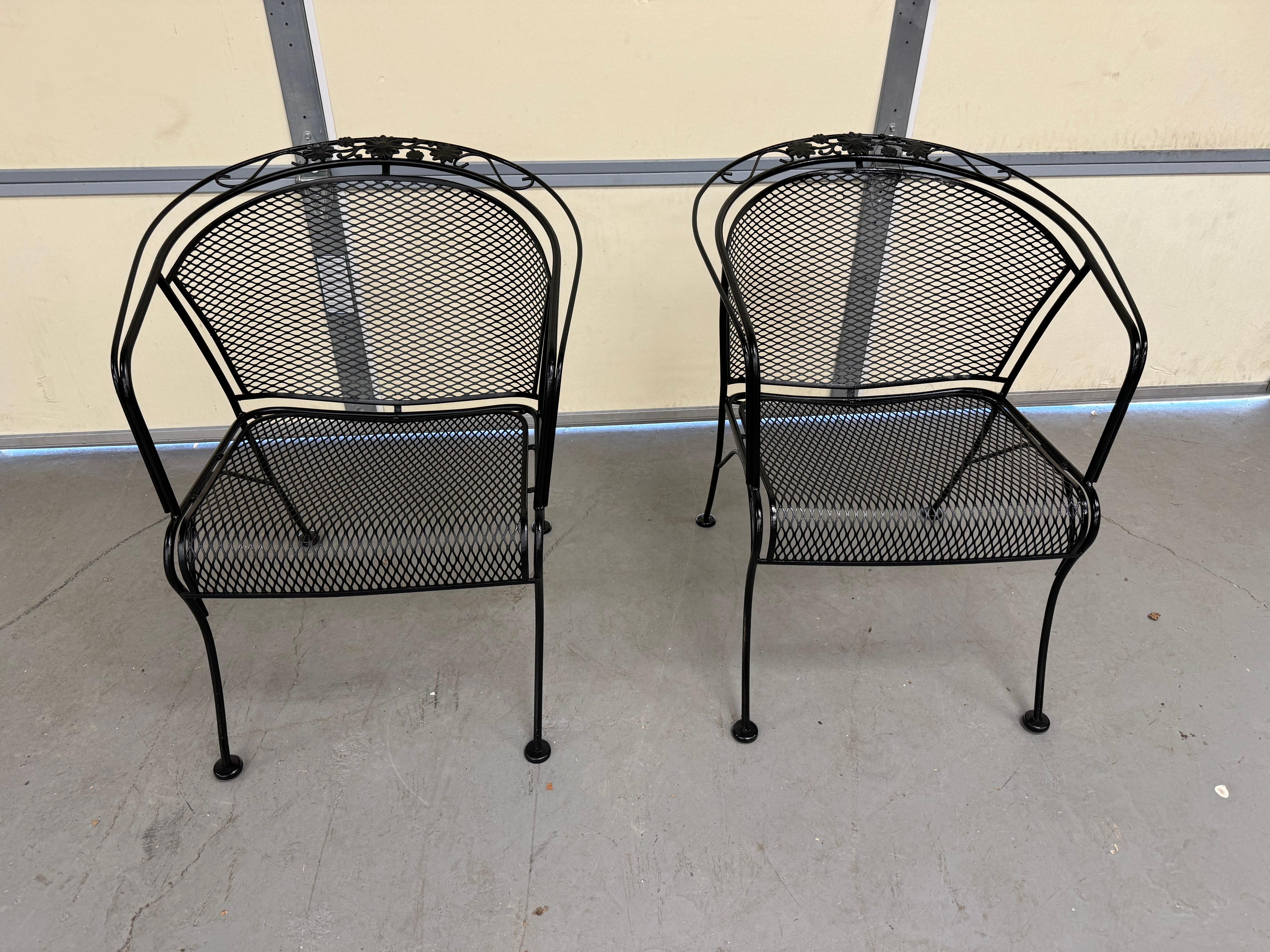 Vintage Pair of  Mid-Century Salterini Curve Back Outdoor Arm Chairs A For Sale 8