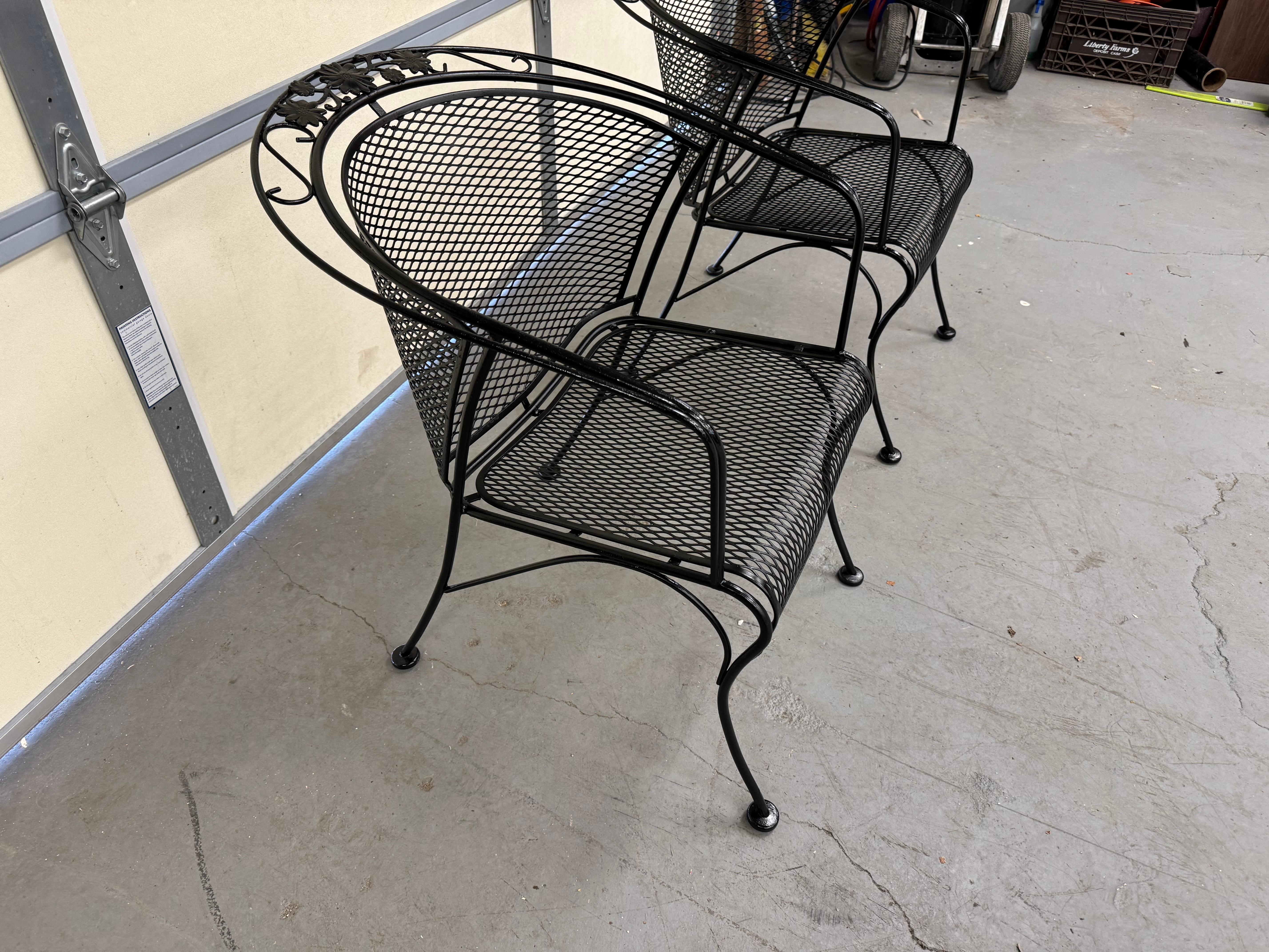 Vintage Pair of  Mid-Century Salterini Curve Back Outdoor Arm Chairs A For Sale 9