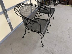 Vintage Pair of  Mid-Century Salterini Curve Back Outdoor Arm Chairs A