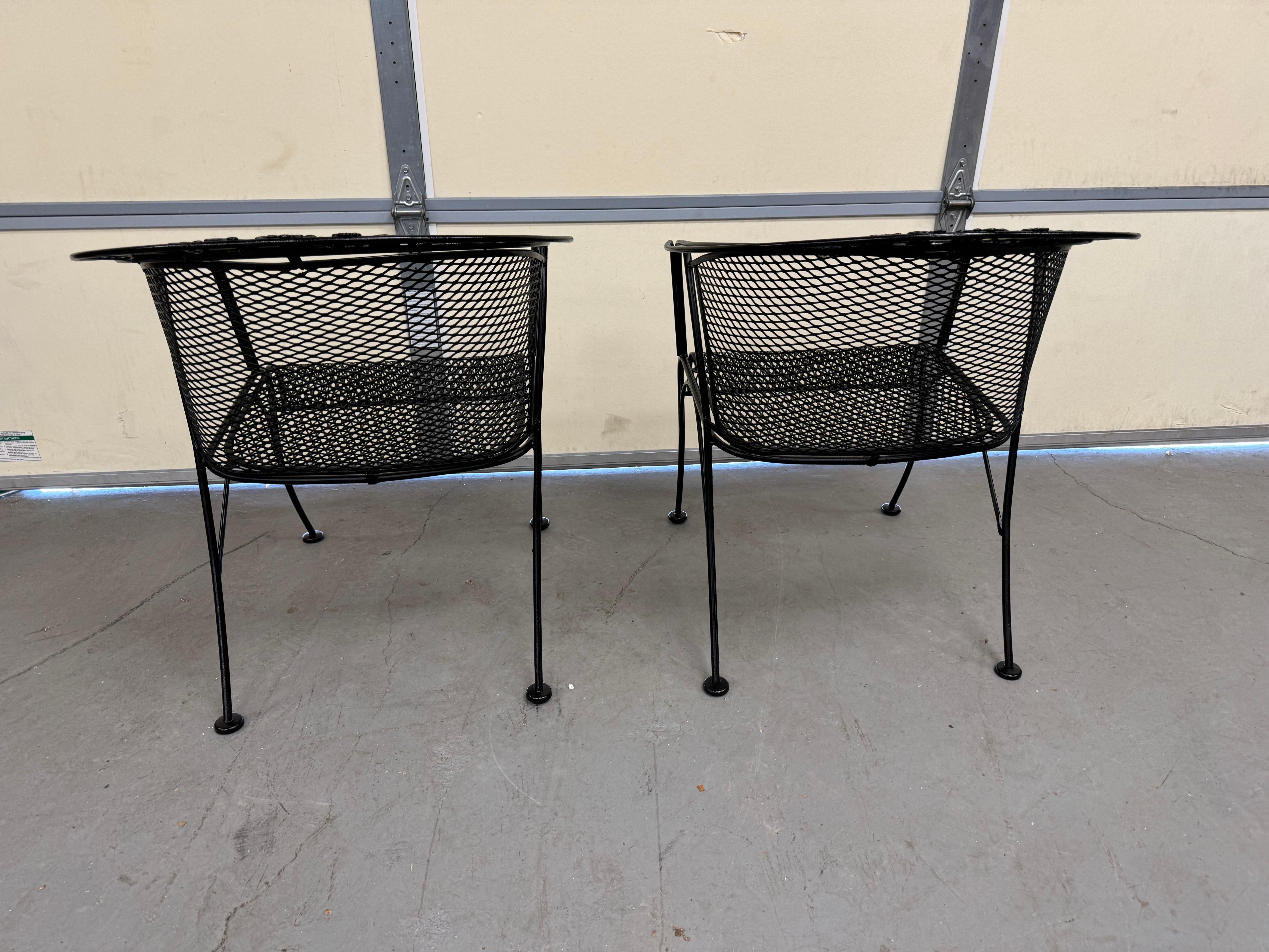 Vintage Pair of  Mid-Century Salterini Curve Back Outdoor Arm Chairs A For Sale 15