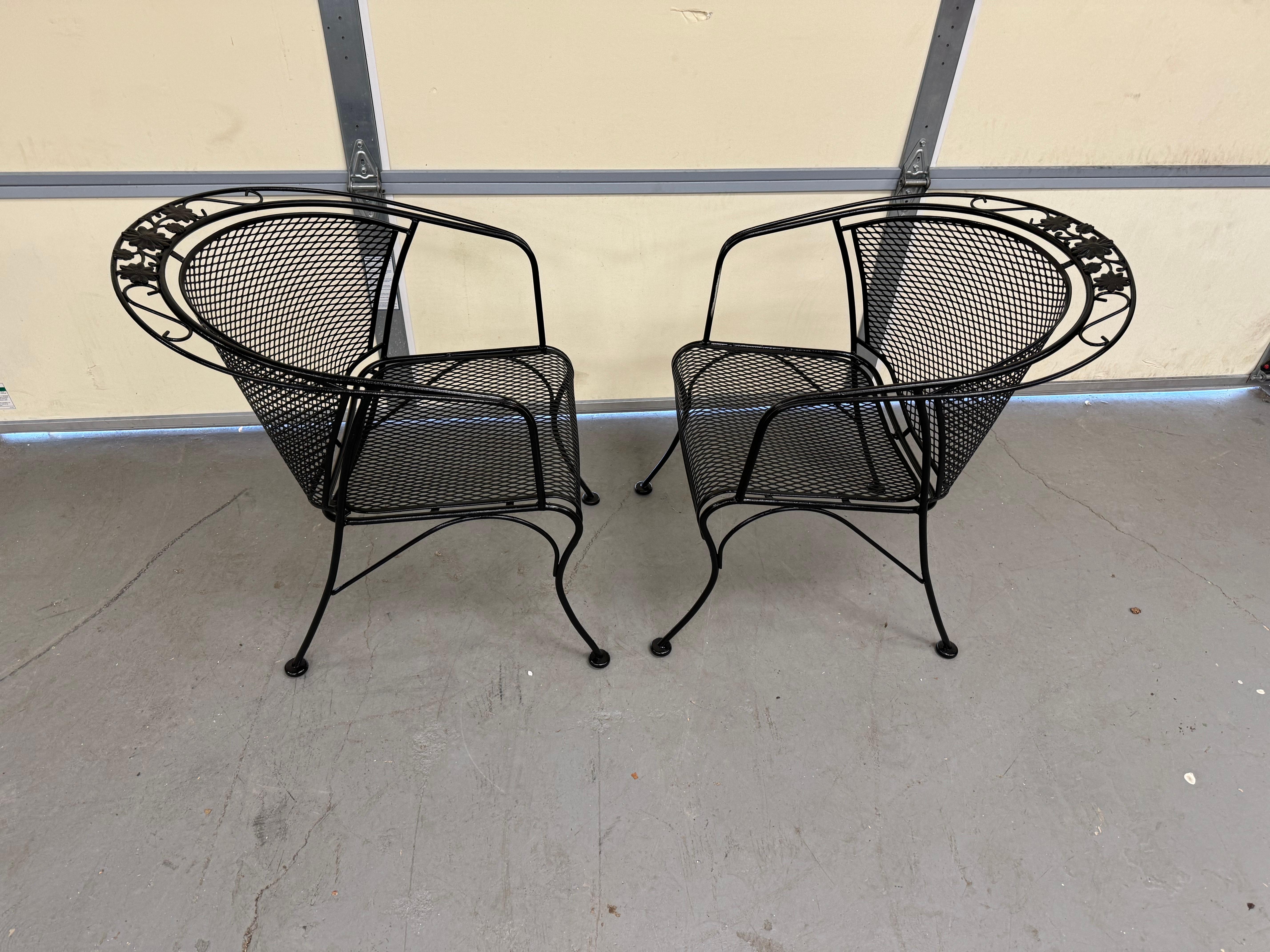 Vintage Pair of  Mid-Century Salterini Curve Back Outdoor Arm Chairs A For Sale 17