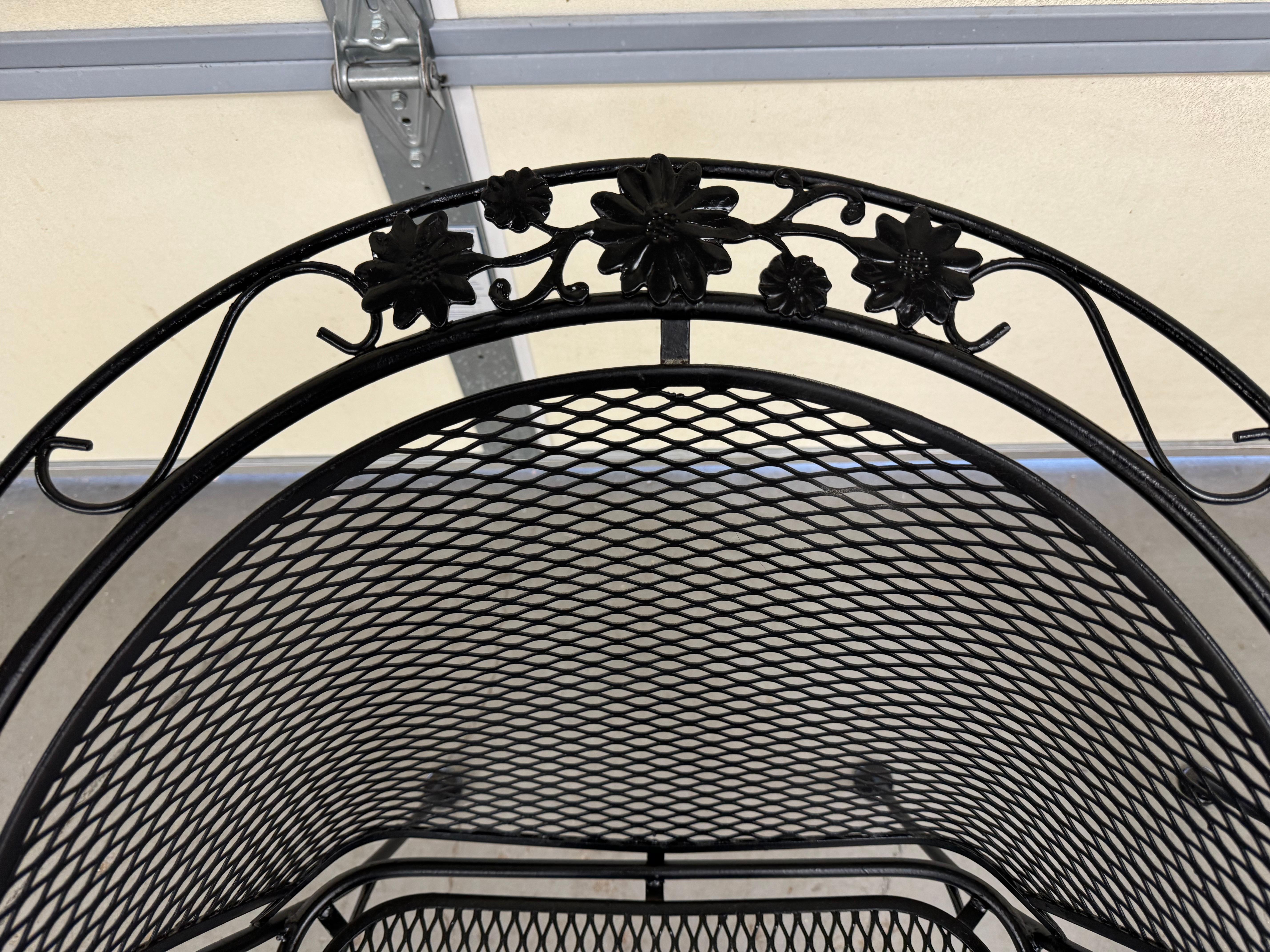 Vintage Pair of  Mid-Century Salterini Curve Back Outdoor Arm Chairs A In Good Condition For Sale In Wilmington, DE
