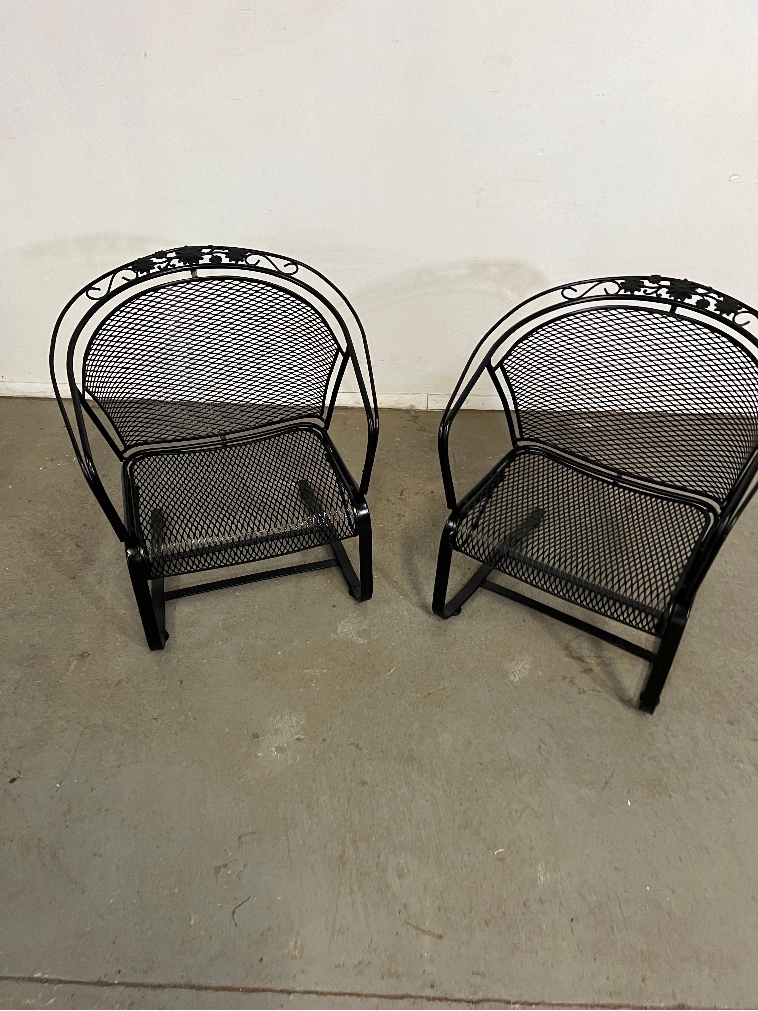 Vintage Pair of Mid-Century Salterini Curve Back Outdoor Cantilever/Springers B For Sale 4