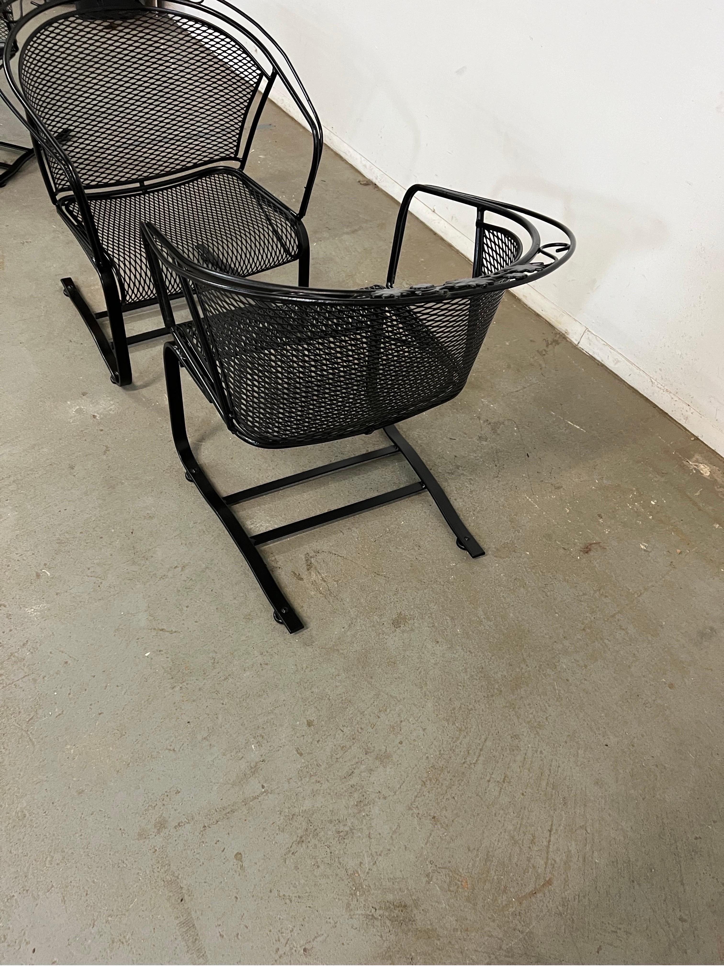 North American Vintage Pair of Mid-Century Salterini Curve Back Outdoor Cantilever/Springers B For Sale