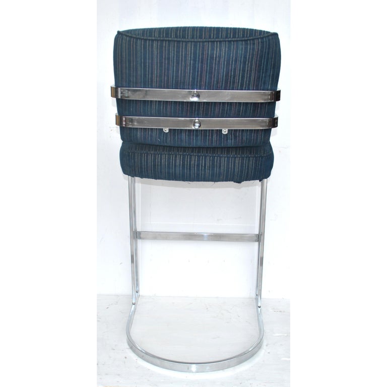 Cal Style Stools Vintage Pair of Cal-Style Chrome Cantilever Stools, after Arthur ...