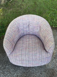 Vintage Pair of Milo Baughman for Thayer Coggin Walnut Swivel Chairs