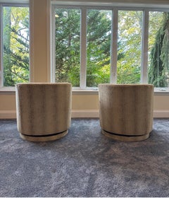 Vintage Pair of Milo Baughman Style Swivel Chairs