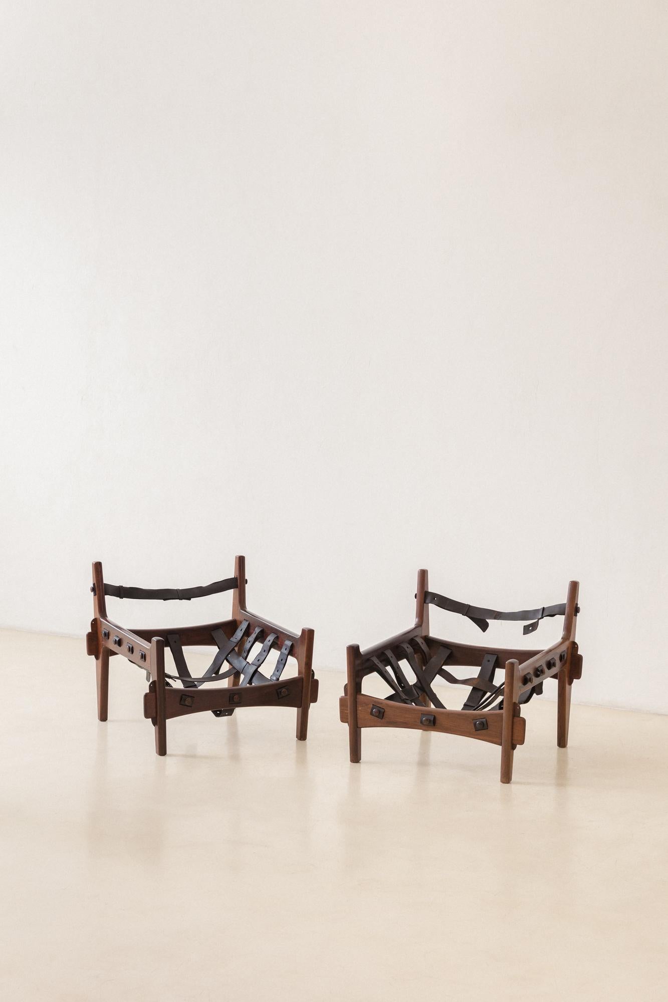 Paire de fauteuils vintage en bois de rose Moleca de Sergio Rodrigues, 1962, Brésil en vente 8