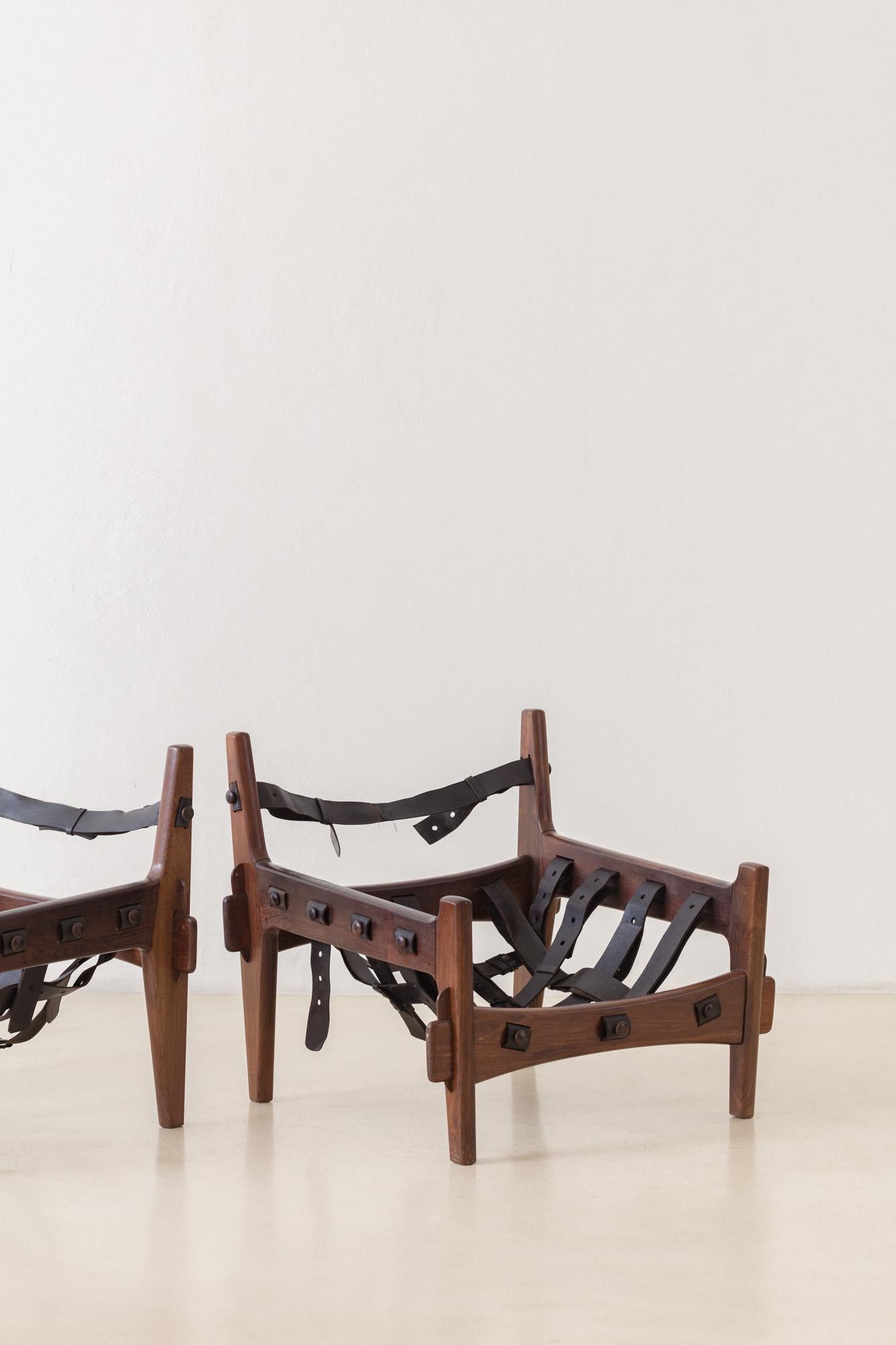 Paire de fauteuils vintage en bois de rose Moleca de Sergio Rodrigues, 1962, Brésil en vente 11