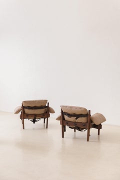 Vintage Pair of Moleca Rosewood Armchairs by Sergio Rodrigues, 1962, Brazil