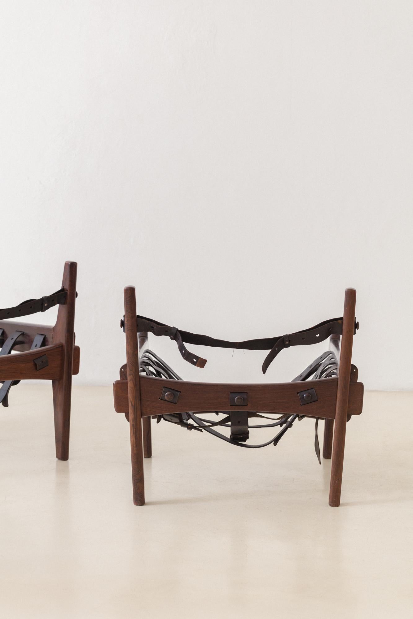 Paire de fauteuils vintage en bois de rose Moleca de Sergio Rodrigues, 1962, Brésil en vente 12